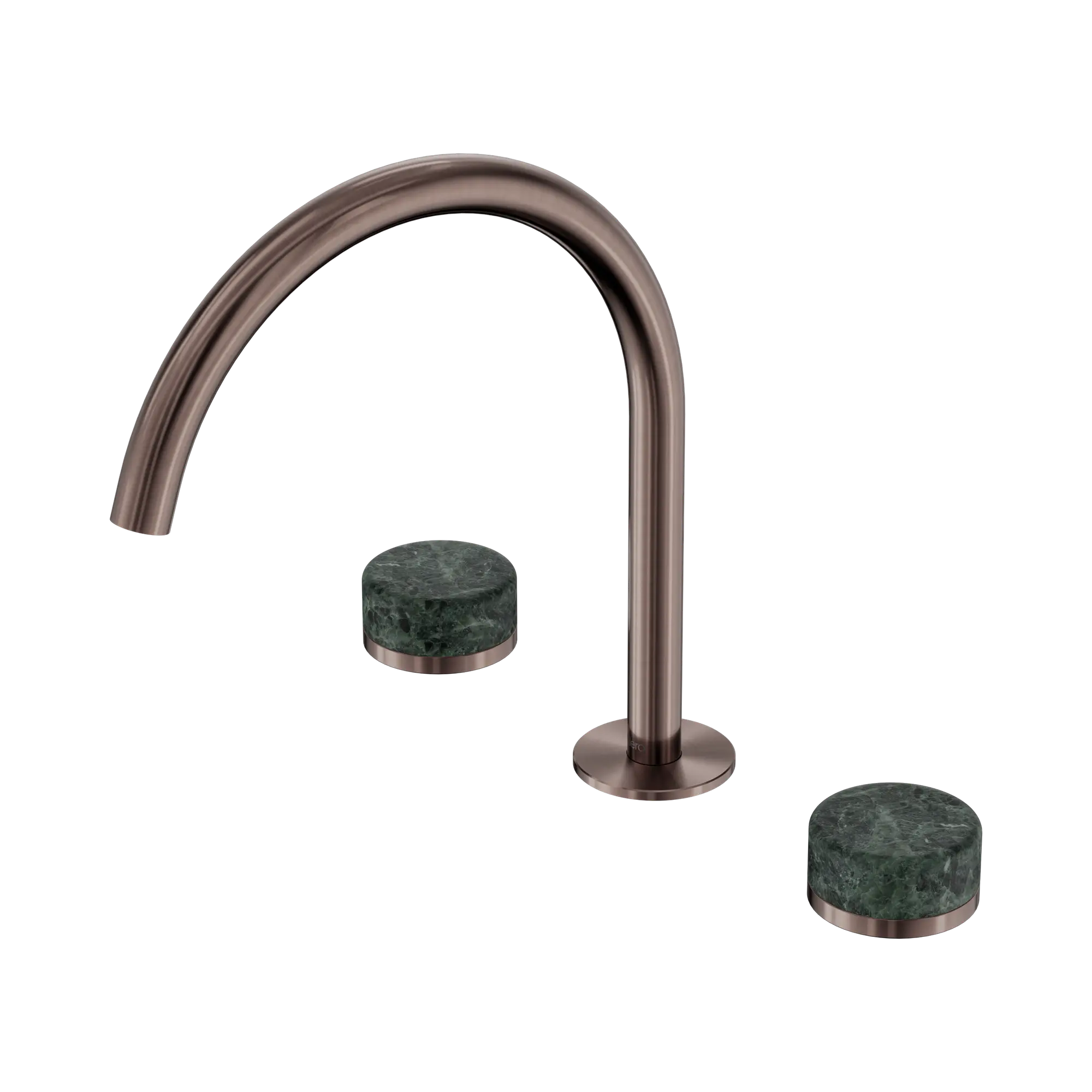 NERO SERENITY BATH/KITCHEN SET ARC SPOUT WITH VERDE ALPI HANDLE 260MM BRUSHED BRONZE