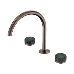 NERO SERENITY BATH/KITCHEN SET ARC SPOUT WITH VERDE ALPI HANDLE 260MM BRUSHED BRONZE