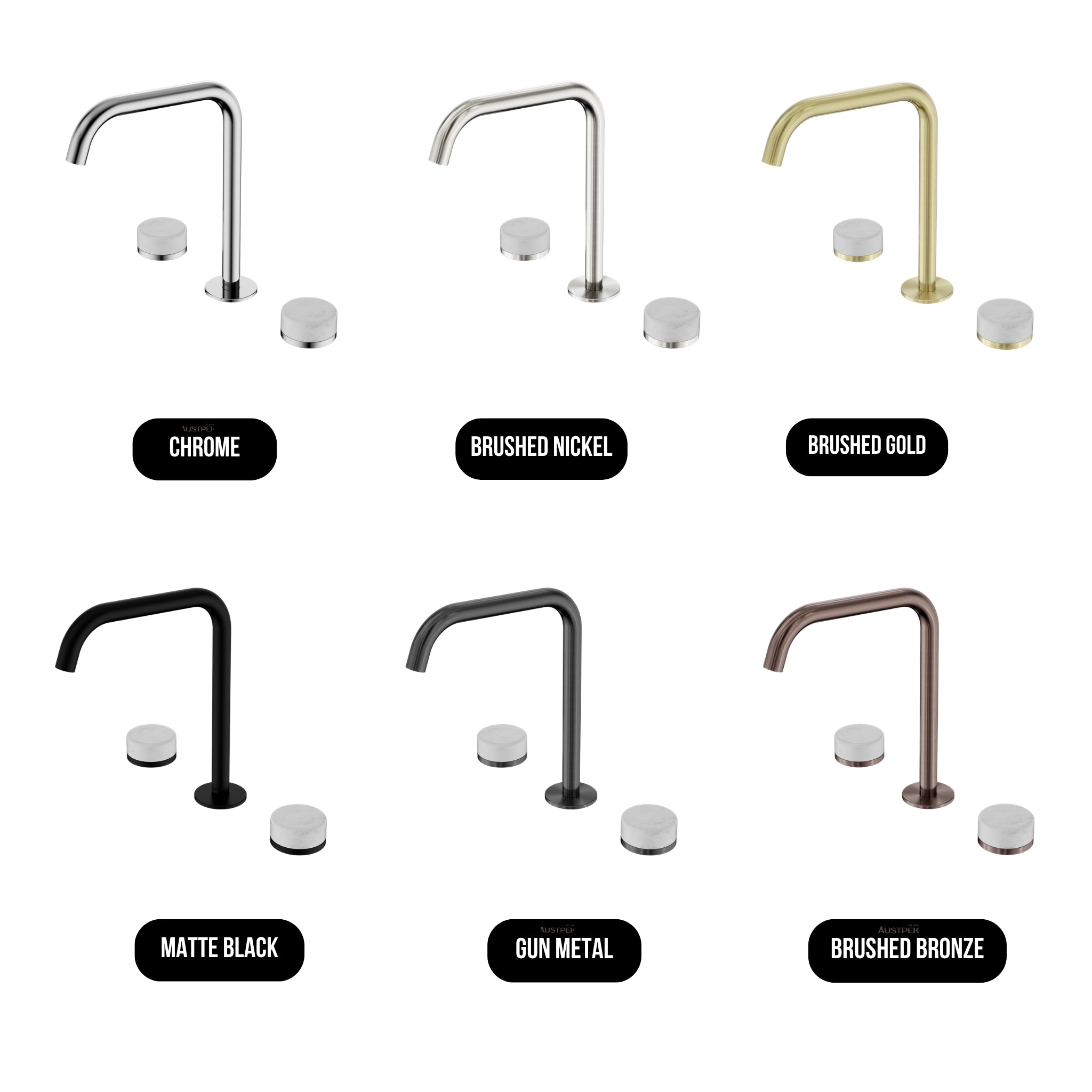 NERO SERENITY BATH/KITCHEN SET EDGE SPOUT WITH CARRARA HANDLE 270MM BRUSHED BRONZE