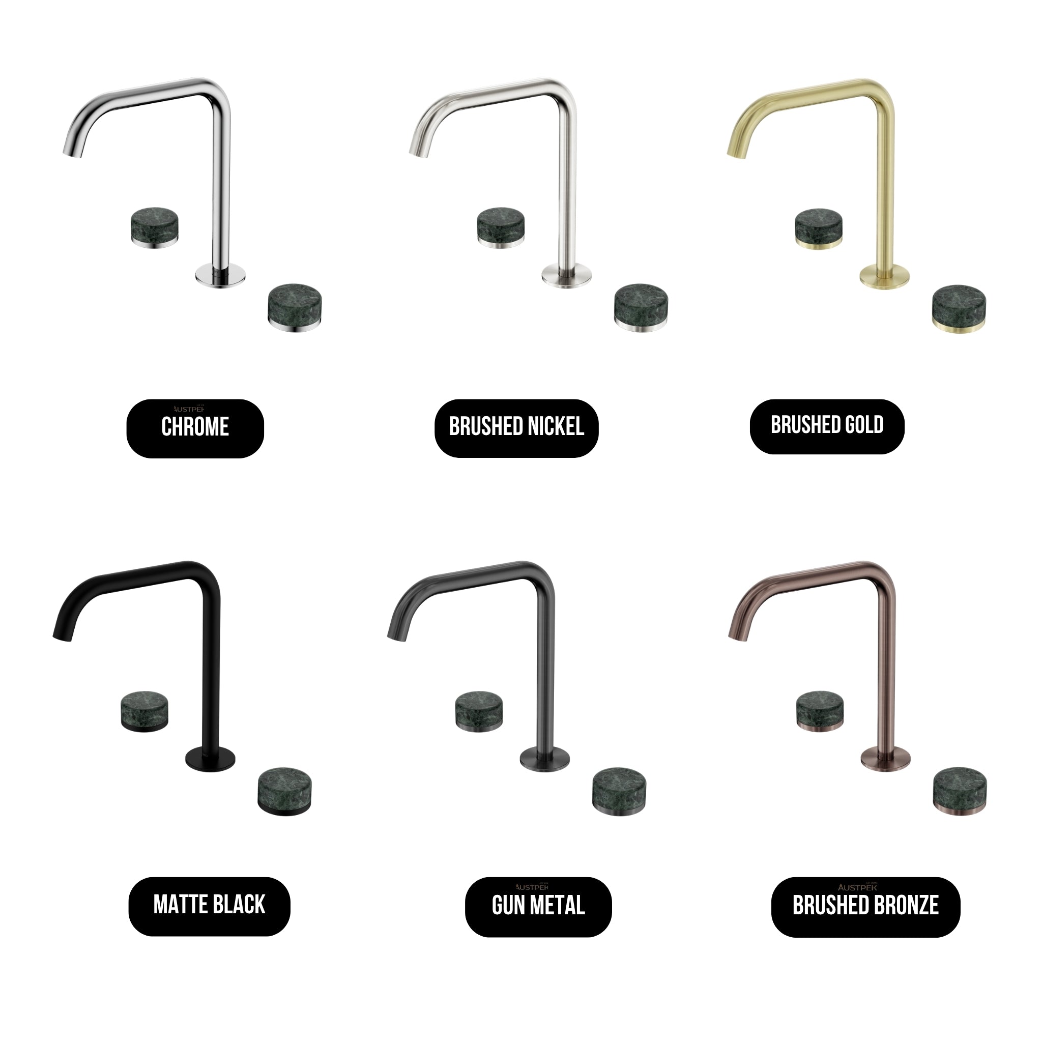 NERO SERENITY BATH/KITCHEN SET EDGE SPOUT WITH VERDE ALPI HANDLE 270MM BRUSHED BRONZE