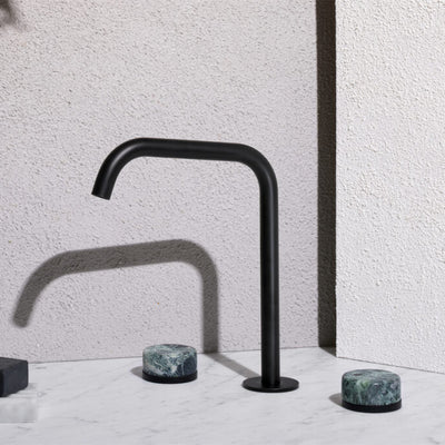 NERO SERENITY BATH/KITCHEN SET EDGE SPOUT WITH VERDE ALPI HANDLE  270MM MATTE BLACK