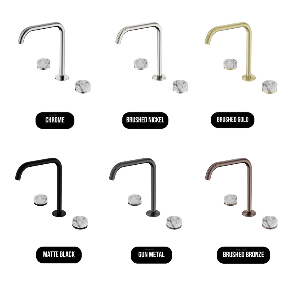 NERO SERENITY BATH/KITCHEN SET EDGE SPOUT WITH ARABESCATO CORCHIA HANDLE 270MM CHROME