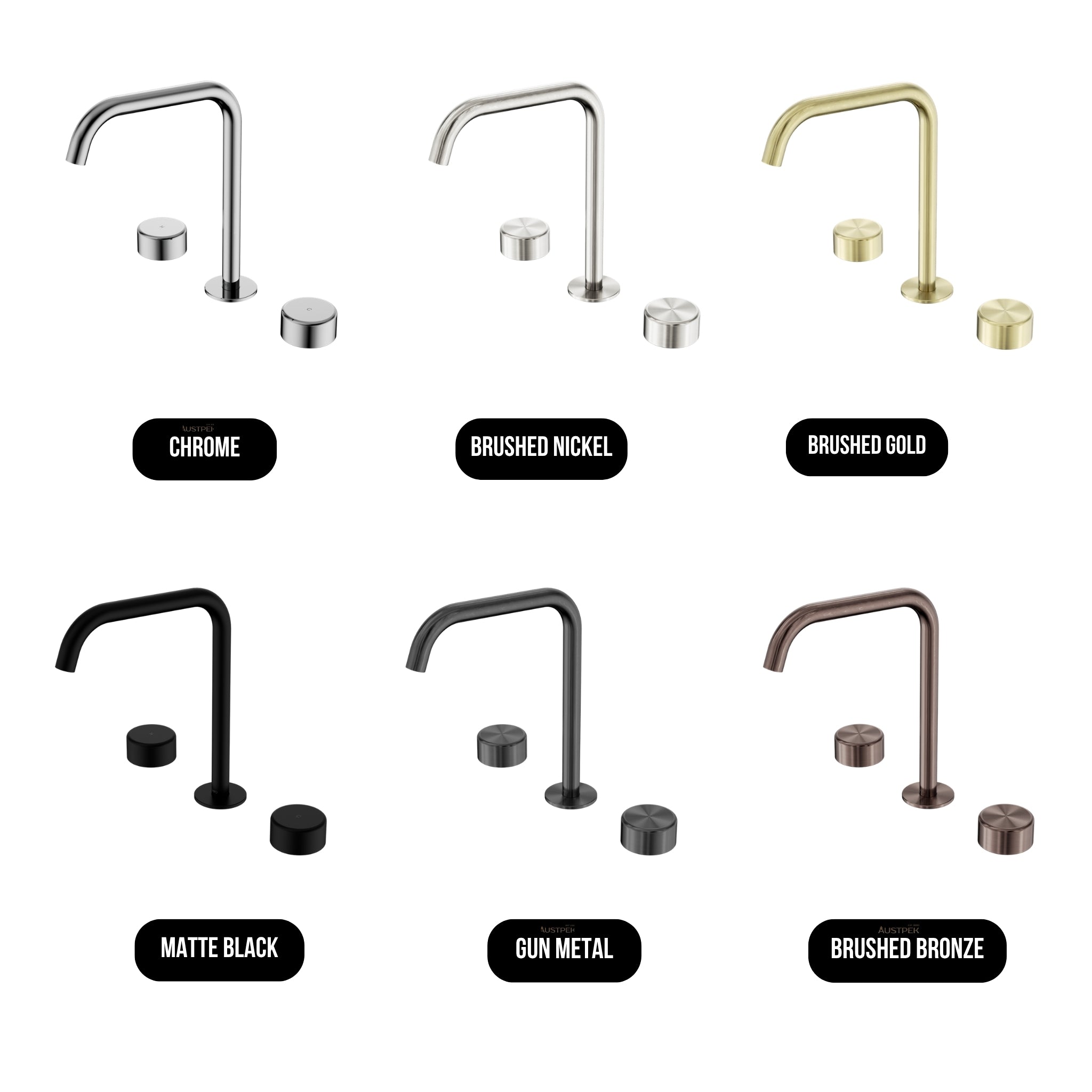 NERO SERENITY BATH/KITCHEN SET EDGE SPOUT WITH METAL HANDLE 270MM BRUSHED BRONZE