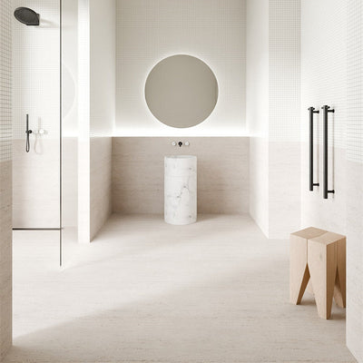 NERO MECCA SINGLE VERTICAL HEATED TOWEL RAIL MATTE BLACK 900MM