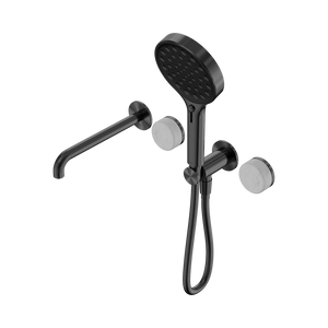 NERO SERENITY PROGRESSIVE SHOWER SYSTEM WITH SPOUT WITH CARRARA HANDLE AND SERENITY HAND SHOWER GUN METAL
