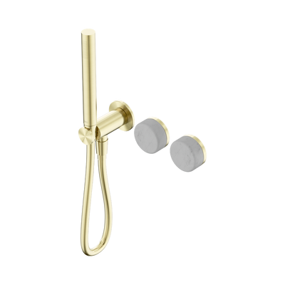 NERO SERENITY PROGRESSIVE SHOWER SYSTEM WITH CARRARA HANDLE AND SLIM SHOWER BRUSHED GOLD