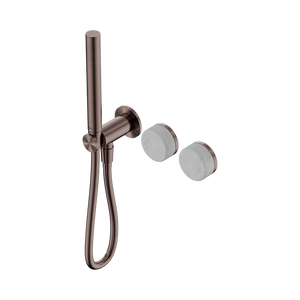 NERO SERENITY PROGRESSIVE SHOWER SYSTEM WITH CARRARA HANDLE AND SLIM SHOWER BRUSHED BRONZE