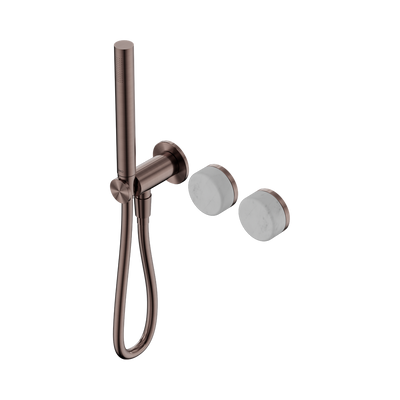 NERO SERENITY PROGRESSIVE SHOWER SYSTEM WITH CARRARA HANDLE AND SLIM SHOWER BRUSHED BRONZE