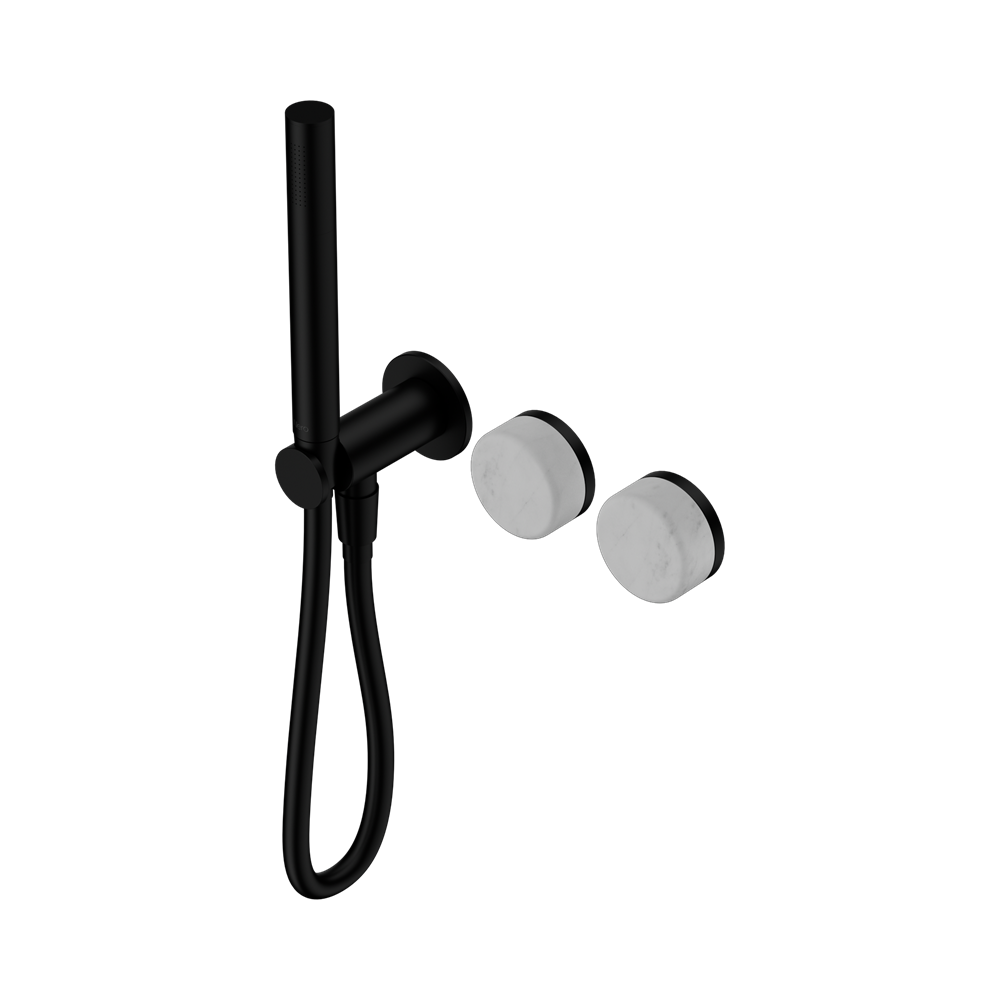 NERO SERENITY PROGRESSIVE SHOWER SYSTEM WITH CARRARA HANDLE AND SLIM SHOWER MATTE BLACK