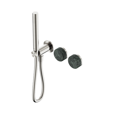NERO SERENITY PROGRESSIVE SHOWER SYSTEM WITH VERDE ALPI HANDLE AND SLIM SHOWER BRUSHED NICKEL