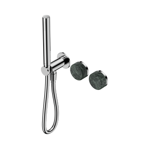 NERO SERENITY PROGRESSIVE SHOWER SYSTEM WITH VERDE ALPI HANDLE AND SLIM SHOWER CHROME