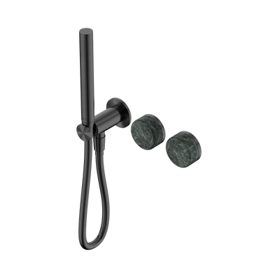 NERO SERENITY PROGRESSIVE SHOWER SYSTEM WITH VERDE ALPI HANDLE AND SLIM SHOWER GUN METAL