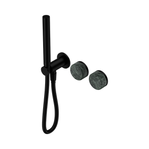 NERO SERENITY PROGRESSIVE SHOWER SYSTEM WITH VERDE ALPI HANDLE AND SLIM SHOWER MATTE BLACK