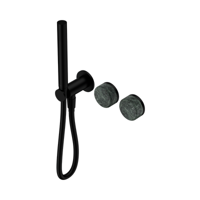 NERO SERENITY PROGRESSIVE SHOWER SYSTEM WITH VERDE ALPI HANDLE AND SLIM SHOWER MATTE BLACK