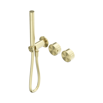 NERO SERENITY PROGRESSIVE SHOWER SYSTEM WITH METAL HANDLE AND SLIM SHOWER BRUSHED GOLD