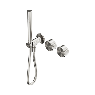 NERO SERENITY PROGRESSIVE SHOWER SYSTEM WITH METAL HANDLE AND SLIM SHOWER BRUSHED NICKEL