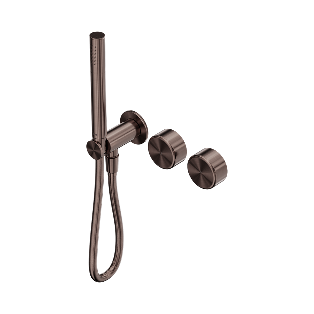 NERO SERENITY PROGRESSIVE SHOWER SYSTEM WITH METAL HANDLE AND SLIM SHOWER BRUSHED BRONZE