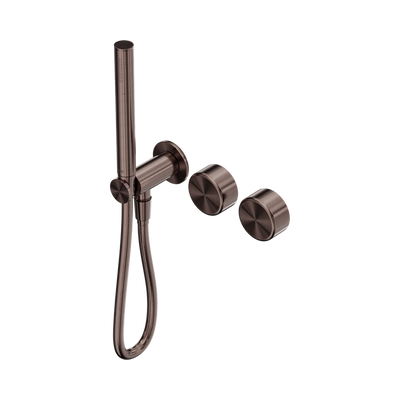 NERO SERENITY PROGRESSIVE SHOWER SYSTEM WITH METAL HANDLE AND SLIM SHOWER BRUSHED BRONZE