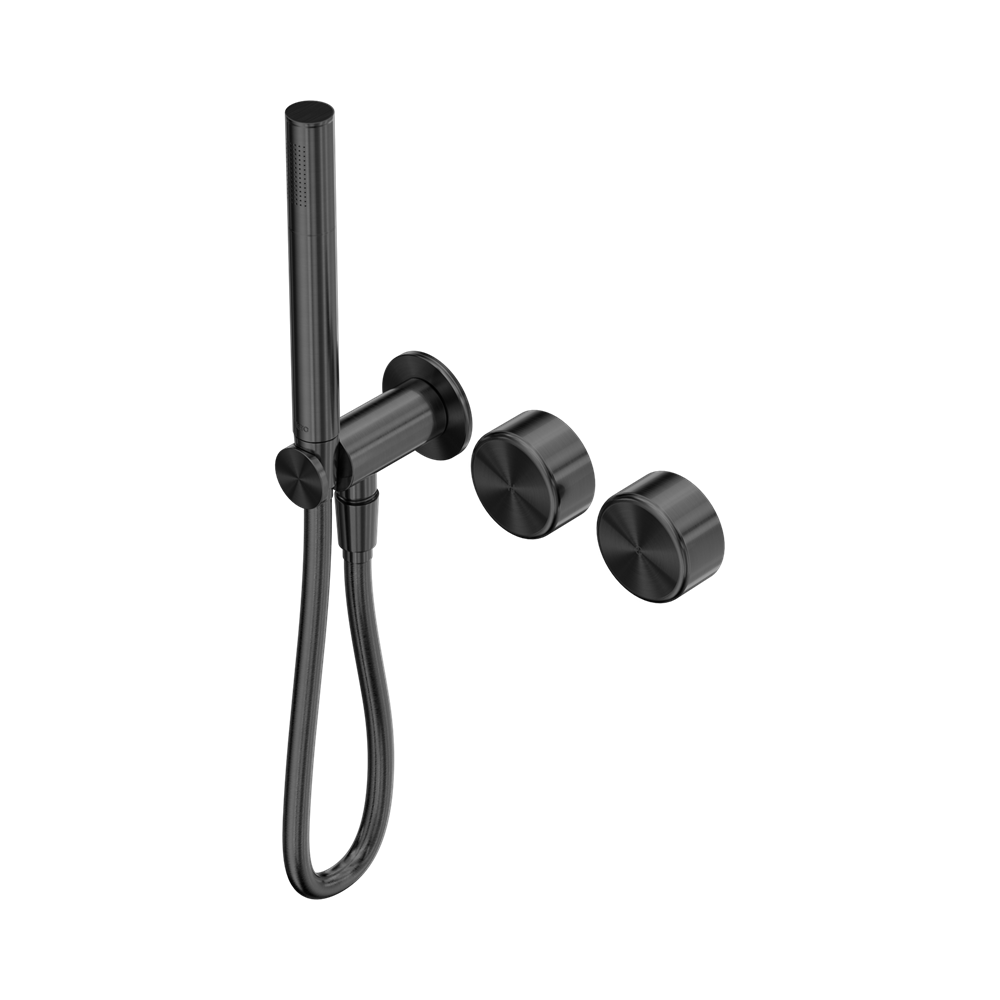 NERO SERENITY PROGRESSIVE SHOWER SYSTEM WITH METAL HANDLE AND SLIM SHOWER GUN METAL