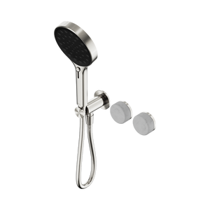 NERO SERENITY PROGRESSIVE SHOWER SYSTEM WITH CARRARA HANDLE AND SERENITY HAND SHOWER BRUSHED NICKEL