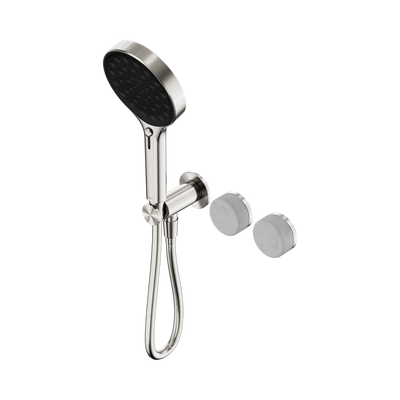 NERO SERENITY PROGRESSIVE SHOWER SYSTEM WITH CARRARA HANDLE AND SERENITY HAND SHOWER BRUSHED NICKEL