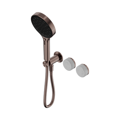 NERO SERENITY PROGRESSIVE SHOWER SYSTEM WITH CARRARA HANDLE AND SERENITY HAND SHOWER BRUSHED BRONZE