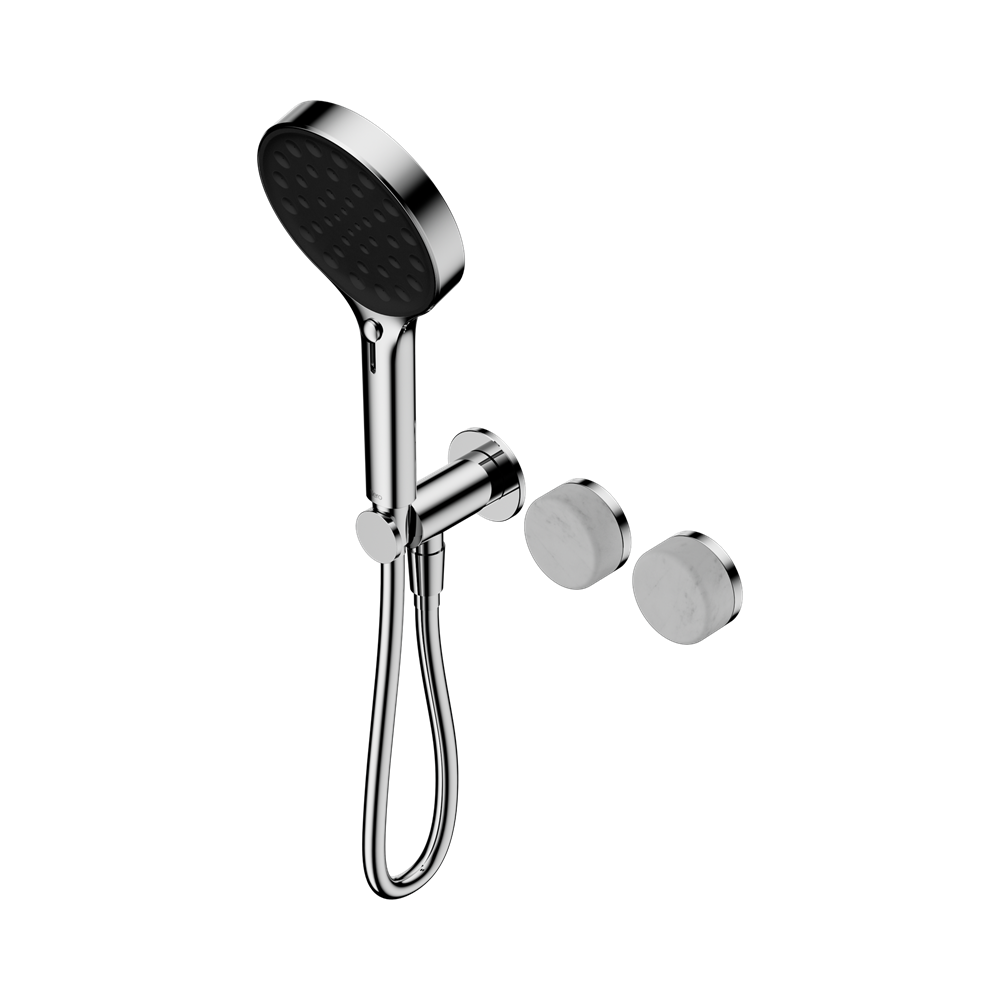 NERO SERENITY PROGRESSIVE SHOWER SYSTEM WITH CARRARA HANDLE AND SERENITY HAND SHOWER CHROME
