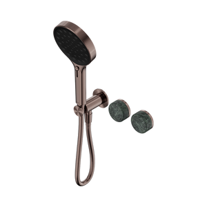 NERO SERENITY PROGRESSIVE SHOWER SYSTEM WITH VERDE ALPI HANDLE AND SERENITY HAND SHOWER BRUSHED BRONZE