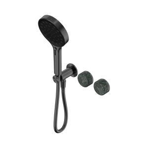 NERO SERENITY PROGRESSIVE SHOWER SYSTEM WITH VERDE ALPI HANDLE AND SERENITY HAND SHOWER GUN METAL