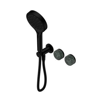 NERO SERENITY PROGRESSIVE SHOWER SYSTEM WITH VERDE ALPI HANDLE AND SERENITY HAND SHOWER MATTE BLACK