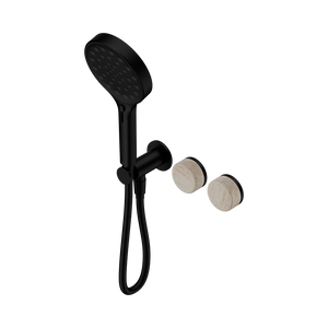 NERO SERENITY PROGRESSIVE SHOWER SYSTEM WITH ROME TRAVERTINE HANDLE AND SERENITY HAND SHOWER MATTE BLACK