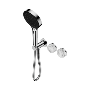 NERO SERENITY PROGRESSIVE SHOWER SYSTEM WITH ARABESCATO CORCHIA HANDLE AND SERENITY HAND SHOWER CHROME