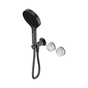 NERO SERENITY PROGRESSIVE SHOWER SYSTEM WITH ARABESCATO CORCHIA HANDLE AND SERENITY HAND SHOWER GUN METAL