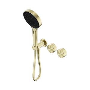 NERO SERENITY PROGRESSIVE SHOWER SYSTEM WITH METAL HANDLE AND SERENITY HAND SHOWER BRUSHED GOLD