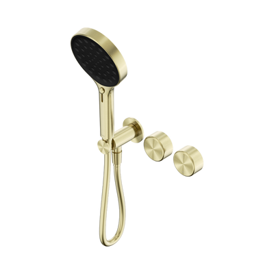 NERO SERENITY PROGRESSIVE SHOWER SYSTEM WITH METAL HANDLE AND SERENITY HAND SHOWER BRUSHED GOLD