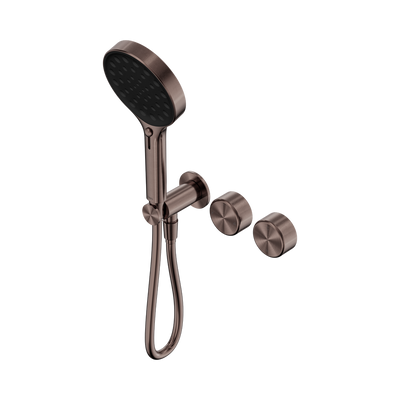 NERO SERENITY PROGRESSIVE SHOWER SYSTEM WITH METAL HANDLE AND SERENITY HAND SHOWER BRUSHED BRONZE