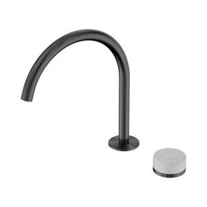NERO SERENITY PROGRESSIVE BATH/KITCHEN MIXER ARC SPOUT WITH CARRARA HANDLE 260MM GUN METAL