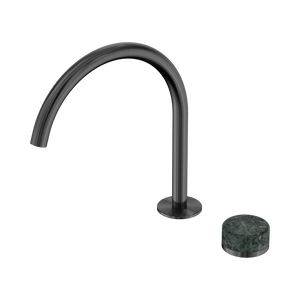 NERO SERENITY PROGRESSIVE BATH/KITCHEN MIXER ARC SPOUT WITH VERDE ALPI HANDLE 260MM GUN METAL