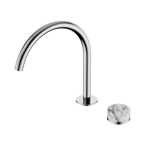 NERO SERENITY PROGRESSIVE BATH/KITCHEN MIXER ARC SPOUT WITH ARABESCATO CORCHIA HANDLE 260MM CHROME