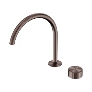 NERO SERENITY PROGRESSIVE BATH/KITCHEN MIXER ARC SPOUT WITH METAL HANDLE 260MM BRUSHED BRONZE
