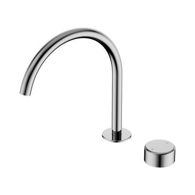 NERO SERENITY PROGRESSIVE BATH/KITCHEN MIXER ARC SPOUT WITH METAL HANDLE 260MM CHROME