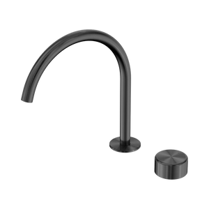 NERO SERENITY PROGRESSIVE BATH/KITCHEN MIXER ARC SPOUT WITH METAL HANDLE 260MM GUN METAL