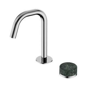 NERO SERENITY PROGRESSIVE BASIN MIXER EDGE SPOUT WITH VERDE ALPI HANDLE 210MM CHROME