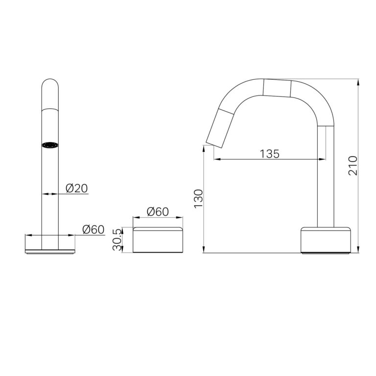 NERO SERENITY PROGRESSIVE BASIN MIXER EDGE SPOUT WITH METAL HANDLE 210MM BRUSHED BRONZE