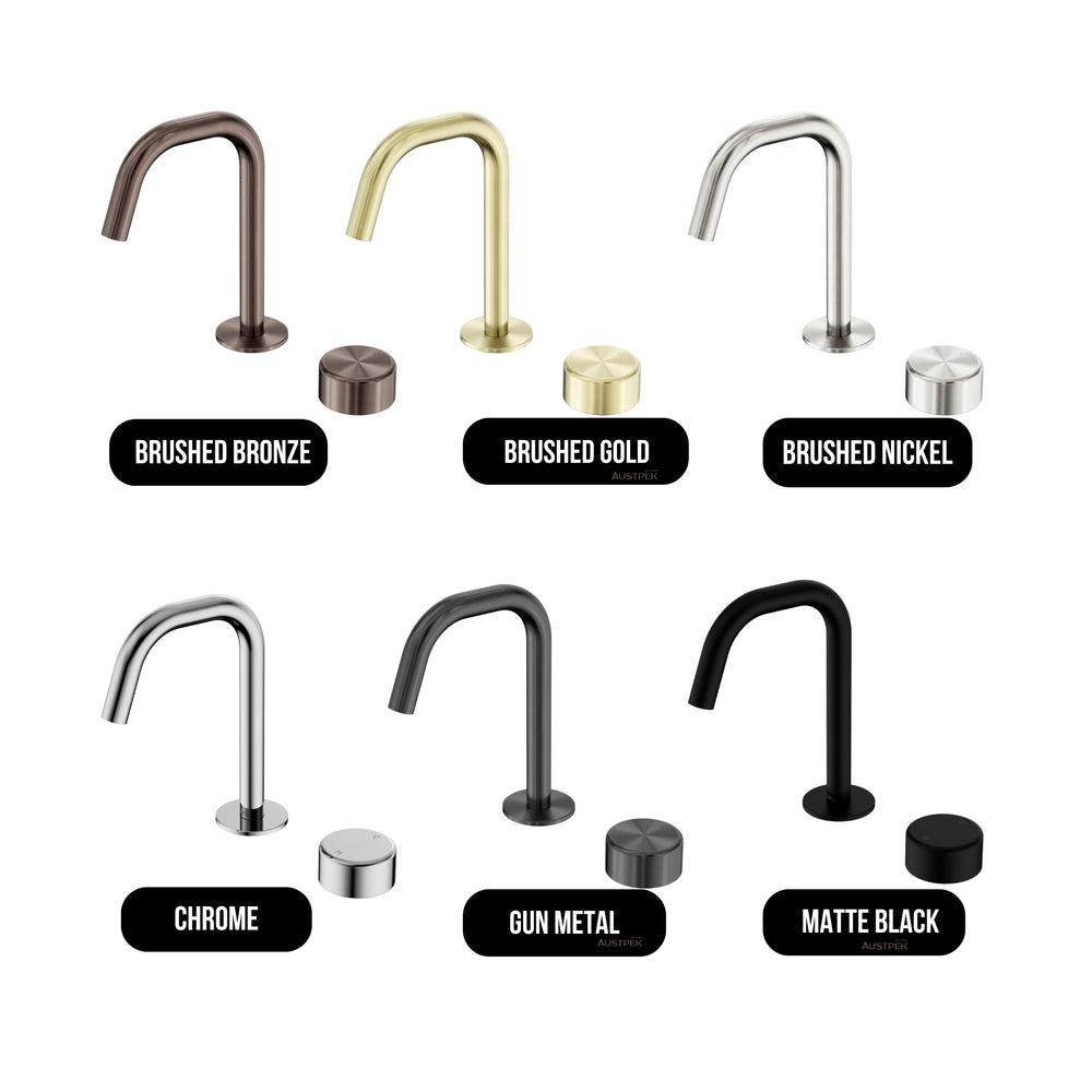 NERO SERENITY PROGRESSIVE BASIN MIXER EDGE SPOUT WITH METAL HANDLE 210MM CHROME