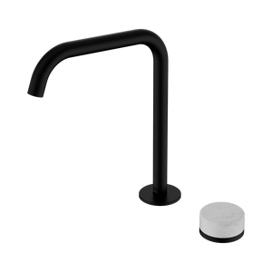 NERO SERENITY PROGRESSIVE BATH/KITCHEN MIXER EDGE SPOUT WITH CARRARA HANDLE  270MM MATTE BLACK