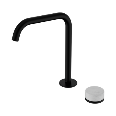 NERO SERENITY PROGRESSIVE BATH/KITCHEN MIXER EDGE SPOUT WITH CARRARA HANDLE  270MM MATTE BLACK