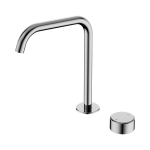 NERO SERENITY PROGRESSIVE BATH/KITCHEN MIXER EDGE SPOUT WITH METAL HANDLE 270MM CHROME