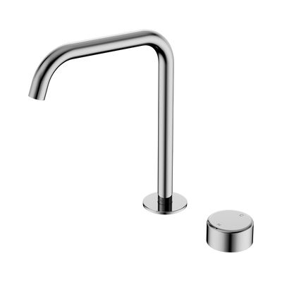 NERO SERENITY PROGRESSIVE BATH/KITCHEN MIXER EDGE SPOUT WITH METAL HANDLE 270MM CHROME