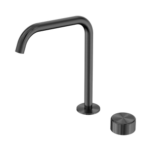 NERO SERENITY PROGRESSIVE BATH/KITCHEN MIXER EDGE SPOUT WITH METAL HANDLE 270MM GUN METAL